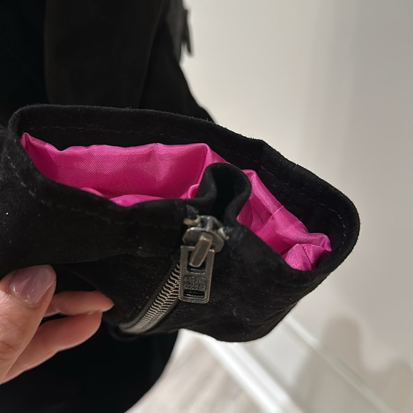 Superdry leather body and suede sleeves short biker - Picture 6 of 8